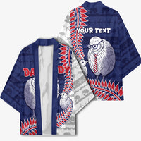 Personalised New Zealand Father's Day Kimono Daddy Kiwi Bird Silver Ferns