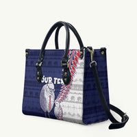 Personalised New Zealand Father's Day Leather Bag Daddy Kiwi Bird Silver Ferns
