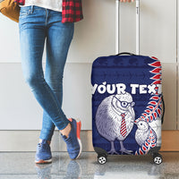 Personalised New Zealand Father's Day Luggage Cover Daddy Kiwi Bird Silver Ferns