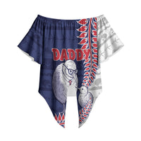 Personalised New Zealand Father's Day Off Shoulder Wrap Waist Top Daddy Kiwi Bird Silver Ferns