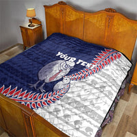 Personalised New Zealand Father's Day Quilt Daddy Kiwi Bird Silver Ferns