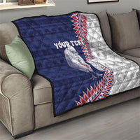 Personalised New Zealand Father's Day Quilt Daddy Kiwi Bird Silver Ferns