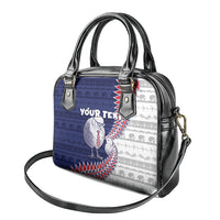 Personalised New Zealand Father's Day Shoulder Handbag Daddy Kiwi Bird Silver Ferns