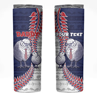 Personalised New Zealand Father's Day Skinny Tumbler Daddy Kiwi Bird Silver Ferns