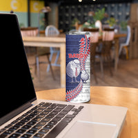 Personalised New Zealand Father's Day Skinny Tumbler Daddy Kiwi Bird Silver Ferns