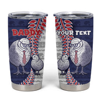 Personalised New Zealand Father's Day Tumbler Cup Daddy Kiwi Bird Silver Ferns