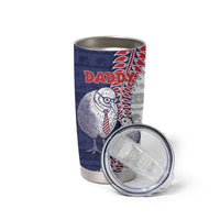 Personalised New Zealand Father's Day Tumbler Cup Daddy Kiwi Bird Silver Ferns