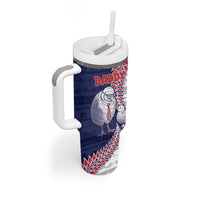 Personalised New Zealand Father's Day Tumbler With Handle Daddy Kiwi Bird Silver Ferns
