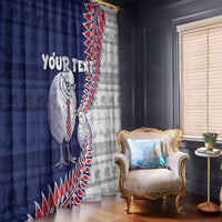 Personalised New Zealand Father's Day Window Curtain Daddy Kiwi Bird Silver Ferns