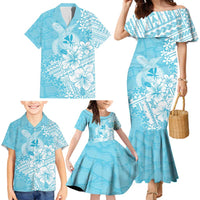 Hawaii Kanaka Maoli Family Matching Mermaid Dress and Hawaiian Shirt Polynesian Turtle Tattoo