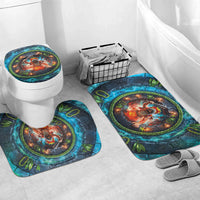 3D Illusion Nightmarchers Halloween Bathroom Set Hawaiian Warrior Spirit Lava Portal