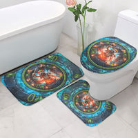3D Illusion Nightmarchers Halloween Bathroom Set Hawaiian Warrior Spirit Lava Portal