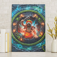 3D Illusion Nightmarchers Halloween Canvas Wall Art Hawaiian Warrior Spirit Lava Portal