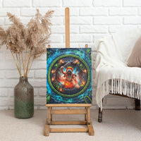 3D Illusion Nightmarchers Halloween Canvas Wall Art Hawaiian Warrior Spirit Lava Portal