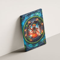 3D Illusion Nightmarchers Halloween Canvas Wall Art Hawaiian Warrior Spirit Lava Portal