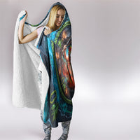 3D Illusion Nightmarchers Halloween Hooded Blanket Hawaiian Warrior Spirit Lava Portal