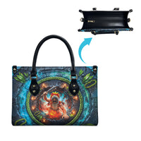 3D Illusion Nightmarchers Halloween Leather Bag Hawaiian Warrior Spirit Lava Portal