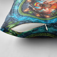 3D Illusion Nightmarchers Halloween Pillow Cover Hawaiian Warrior Spirit Lava Portal