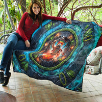3D Illusion Nightmarchers Halloween Quilt Hawaiian Warrior Spirit Lava Portal
