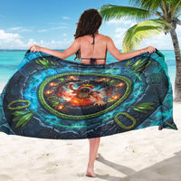 3D Illusion Nightmarchers Halloween Sarong Hawaiian Warrior Spirit Lava Portal