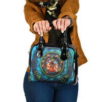 3D Illusion Nightmarchers Halloween Shoulder Handbag Hawaiian Warrior Spirit Lava Portal