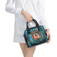 3D Illusion Nightmarchers Halloween Shoulder Handbag Hawaiian Warrior Spirit Lava Portal