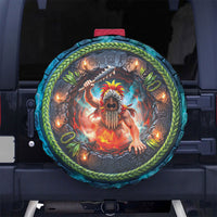 3D Illusion Nightmarchers Halloween Spare Tire Cover Hawaiian Warrior Spirit Lava Portal
