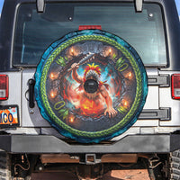 3D Illusion Nightmarchers Halloween Spare Tire Cover Hawaiian Warrior Spirit Lava Portal