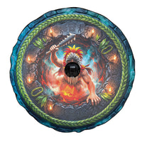 3D Illusion Nightmarchers Halloween Spare Tire Cover Hawaiian Warrior Spirit Lava Portal