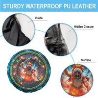 3D Illusion Nightmarchers Halloween Spare Tire Cover Hawaiian Warrior Spirit Lava Portal