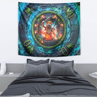 3D Illusion Nightmarchers Halloween Tapestry Hawaiian Warrior Spirit Lava Portal