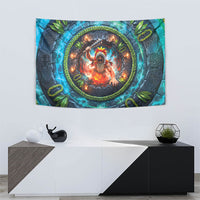 3D Illusion Nightmarchers Halloween Tapestry Hawaiian Warrior Spirit Lava Portal