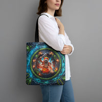 3D Illusion Nightmarchers Halloween Tote Bag Hawaiian Warrior Spirit Lava Portal