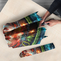 3D Illusion Nightmarchers Halloween Umbrella Hawaiian Warrior Spirit Lava Portal