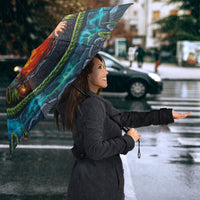 3D Illusion Nightmarchers Halloween Umbrella Hawaiian Warrior Spirit Lava Portal