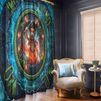 3D Illusion Nightmarchers Halloween Window Curtain Hawaiian Warrior Spirit Lava Portal