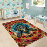 3D Illusion Honu Halloween Area Rug Hawaiian Sea Turtle Skull Shell Vortex