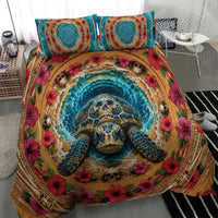 3D Illusion Honu Halloween Bedding Set Hawaiian Sea Turtle Skull Shell Vortex