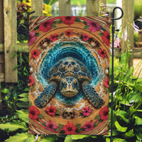 3D Illusion Honu Halloween Garden Flag Hawaiian Sea Turtle Skull Shell Vortex