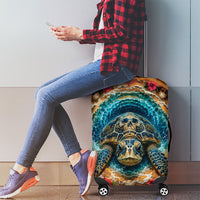 3D Illusion Honu Halloween Luggage Cover Hawaiian Sea Turtle Skull Shell Vortex