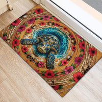 3D Illusion Honu Halloween Rubber Doormat Hawaiian Sea Turtle Skull Shell Vortex