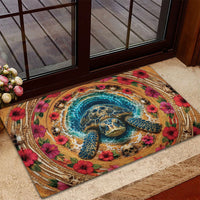 3D Illusion Honu Halloween Rubber Doormat Hawaiian Sea Turtle Skull Shell Vortex