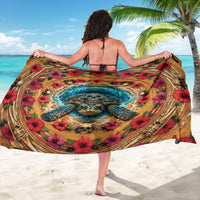 3D Illusion Honu Halloween Sarong Hawaiian Sea Turtle Skull Shell Vortex