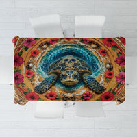 3D Illusion Honu Halloween Tablecloth Hawaiian Sea Turtle Skull Shell Vortex