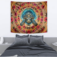 3D Illusion Honu Halloween Tapestry Hawaiian Sea Turtle Skull Shell Vortex