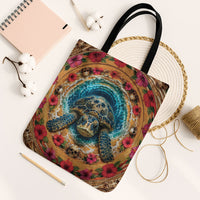 3D Illusion Honu Halloween Tote Bag Hawaiian Sea Turtle Skull Shell Vortex