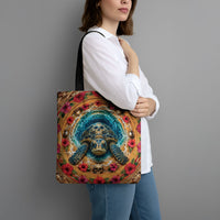 3D Illusion Honu Halloween Tote Bag Hawaiian Sea Turtle Skull Shell Vortex