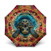 3D Illusion Honu Halloween Umbrella Hawaiian Sea Turtle Skull Shell Vortex