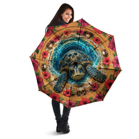 3D Illusion Honu Halloween Umbrella Hawaiian Sea Turtle Skull Shell Vortex