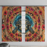 3D Illusion Honu Halloween Window Curtain Hawaiian Sea Turtle Skull Shell Vortex